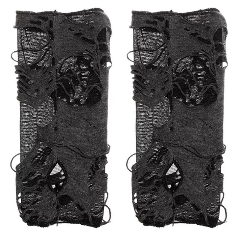 Add Edge to Your Look with Casual Broken Slit Gloves - Sexy Gothic Fingerless Gloves