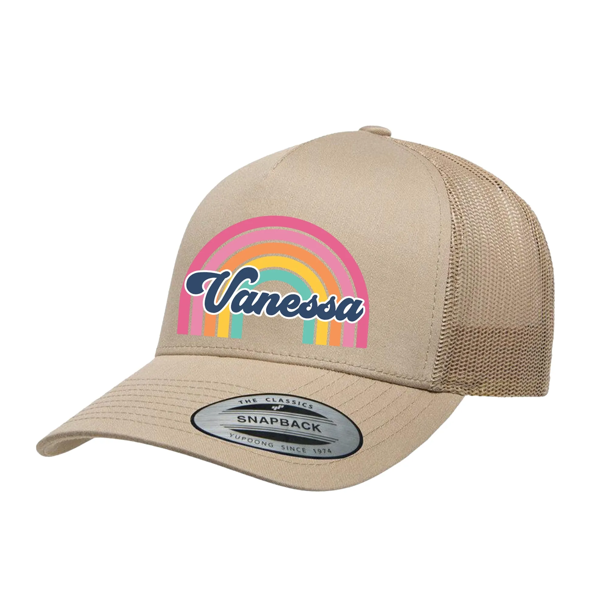 ADULT Personalized Hat - Rainbow Name