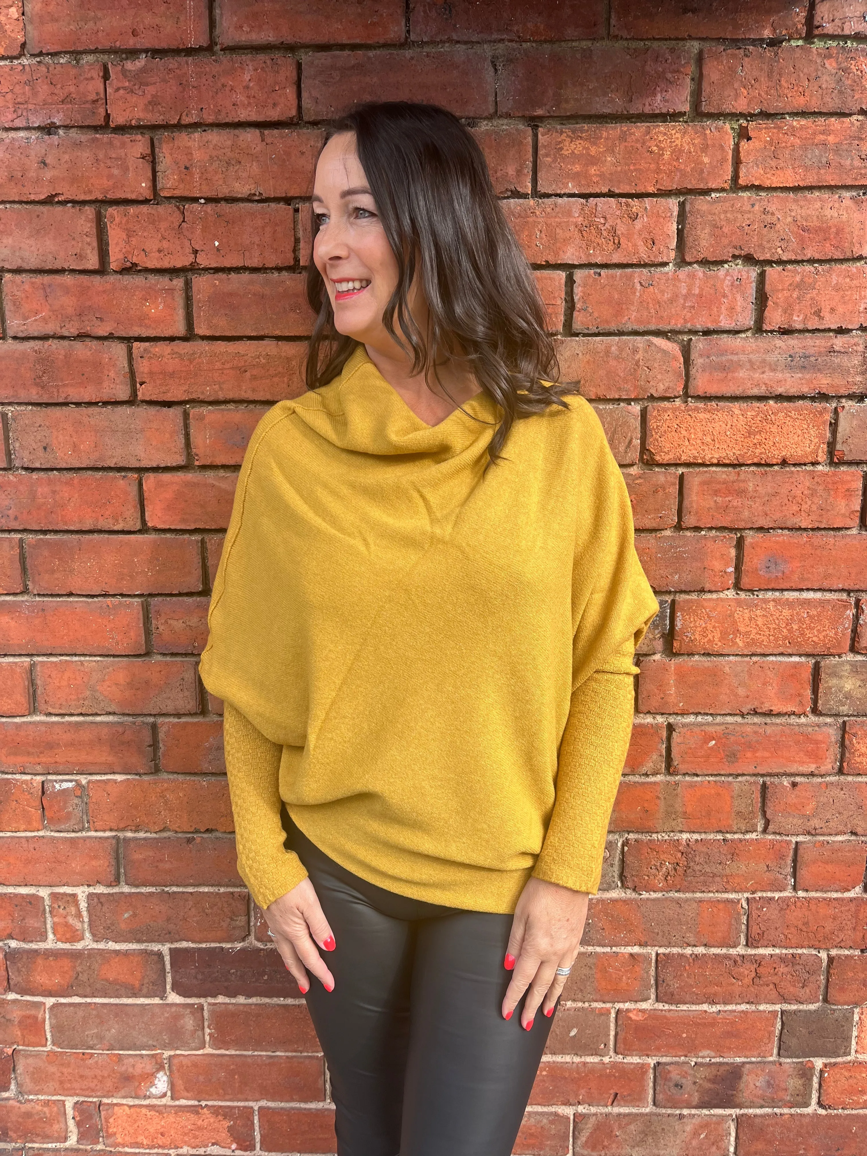 AMIE Asymmetric Wide Neck Jumper