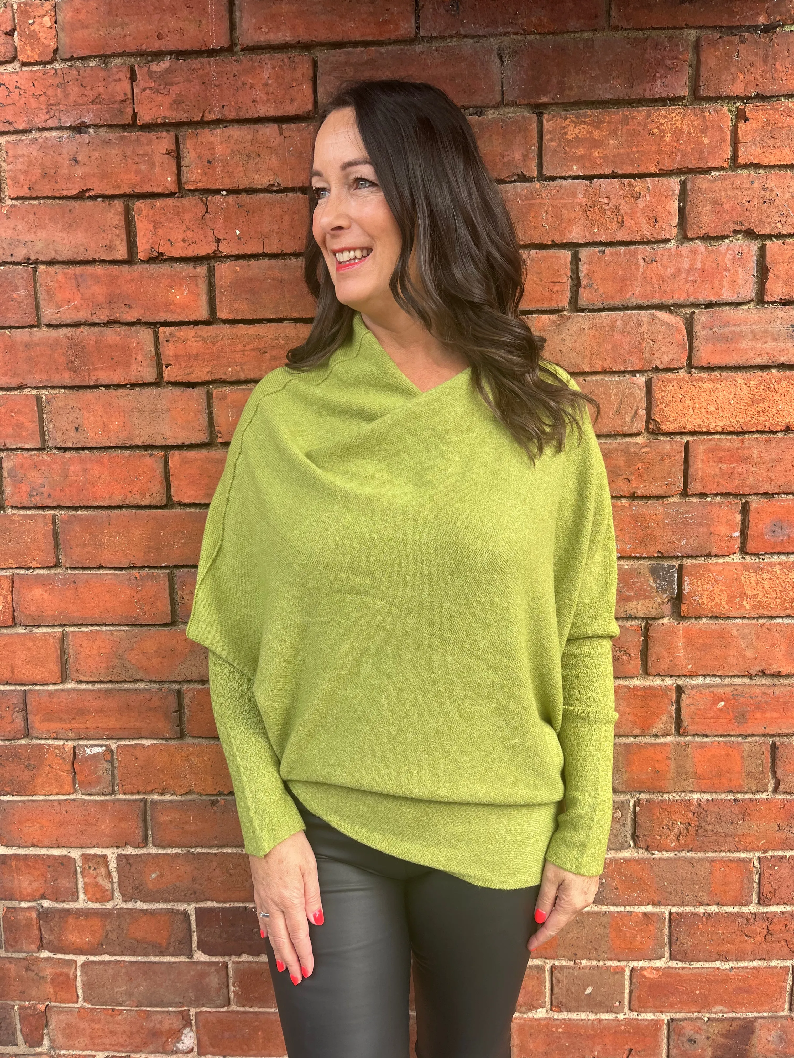 AMIE Asymmetric Wide Neck Jumper