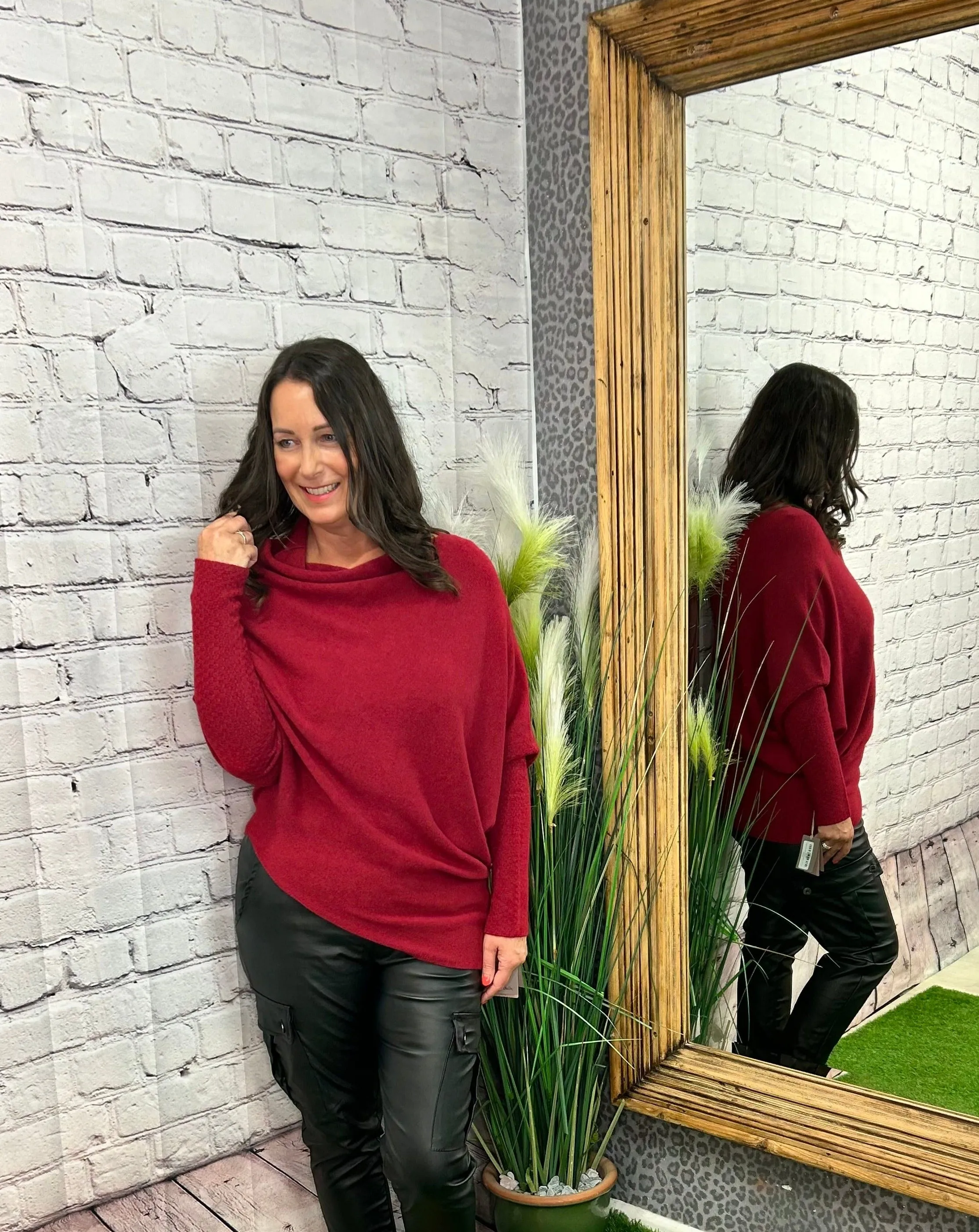 AMIE Asymmetric Wide Neck Jumper