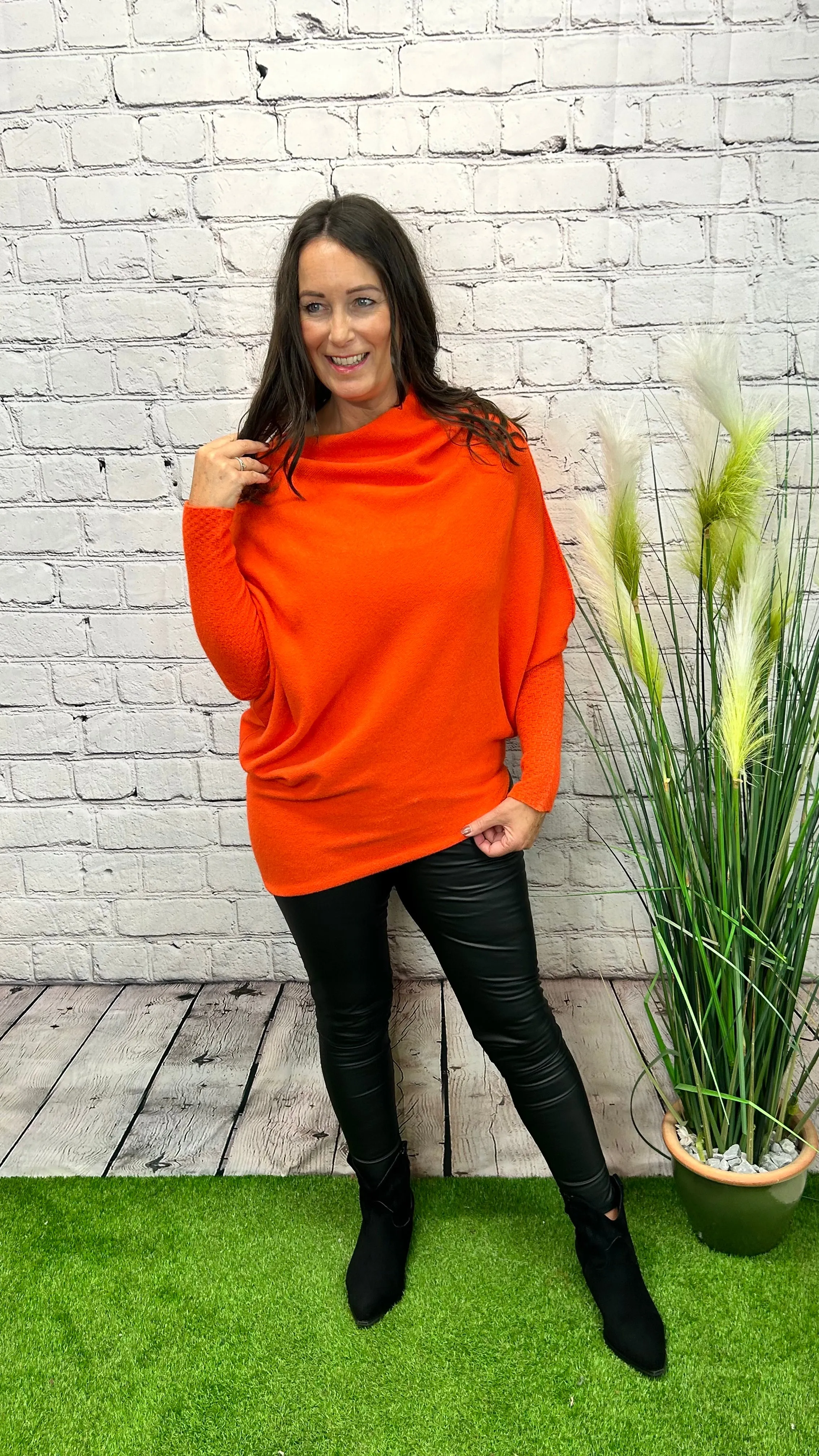 AMIE Asymmetric Wide Neck Jumper