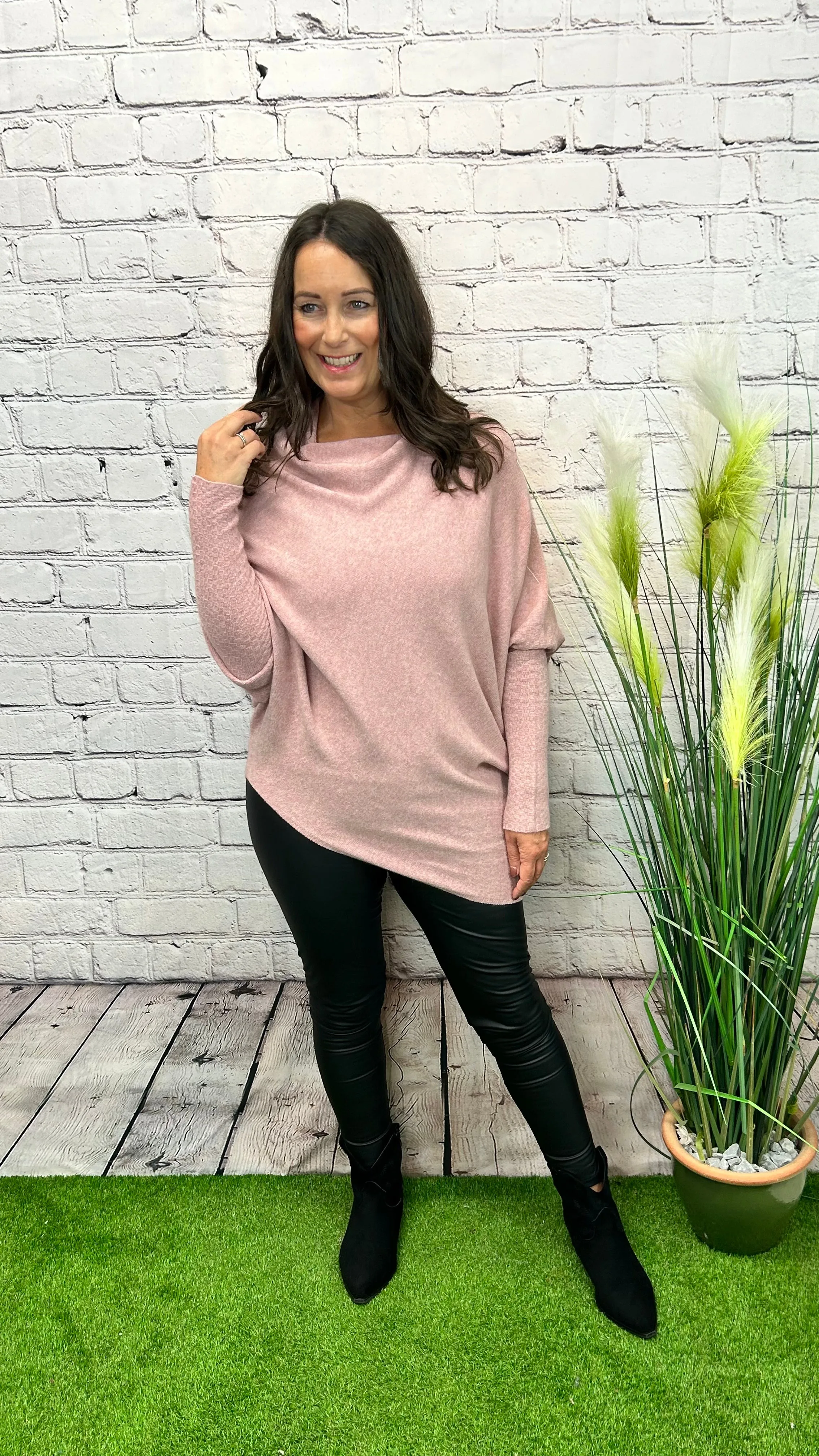 AMIE Asymmetric Wide Neck Jumper