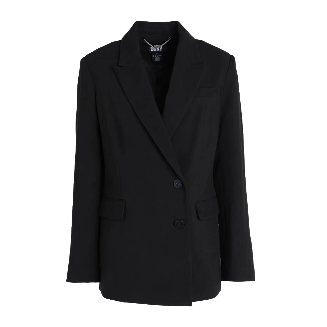 Asymmetrical Button Blazer -Black