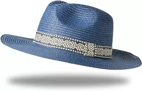 Aztec Strap Straw Fedora Hat