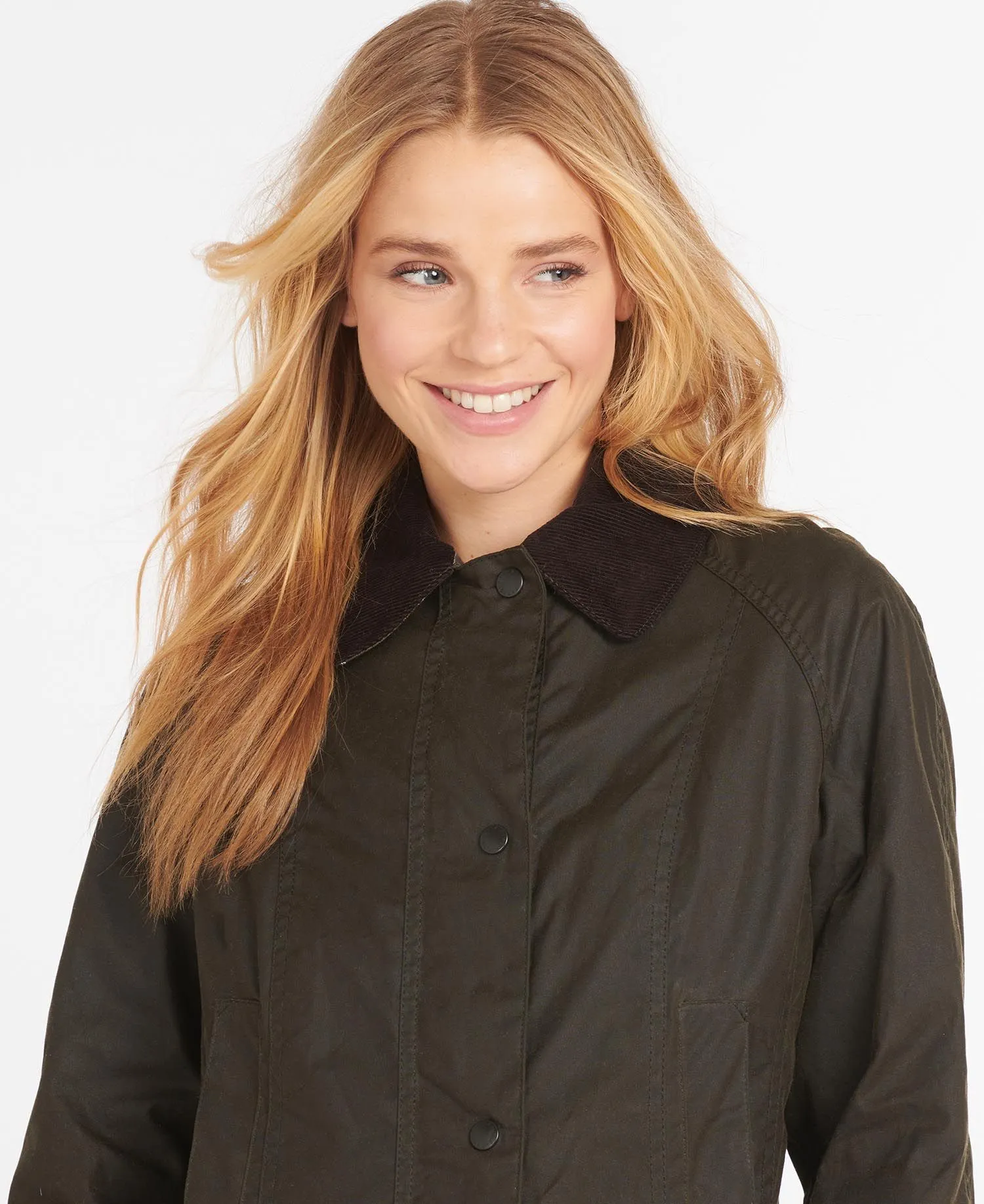 Barbour Classic Beadnell Wax Jacket Olive Womens - A One Clothing