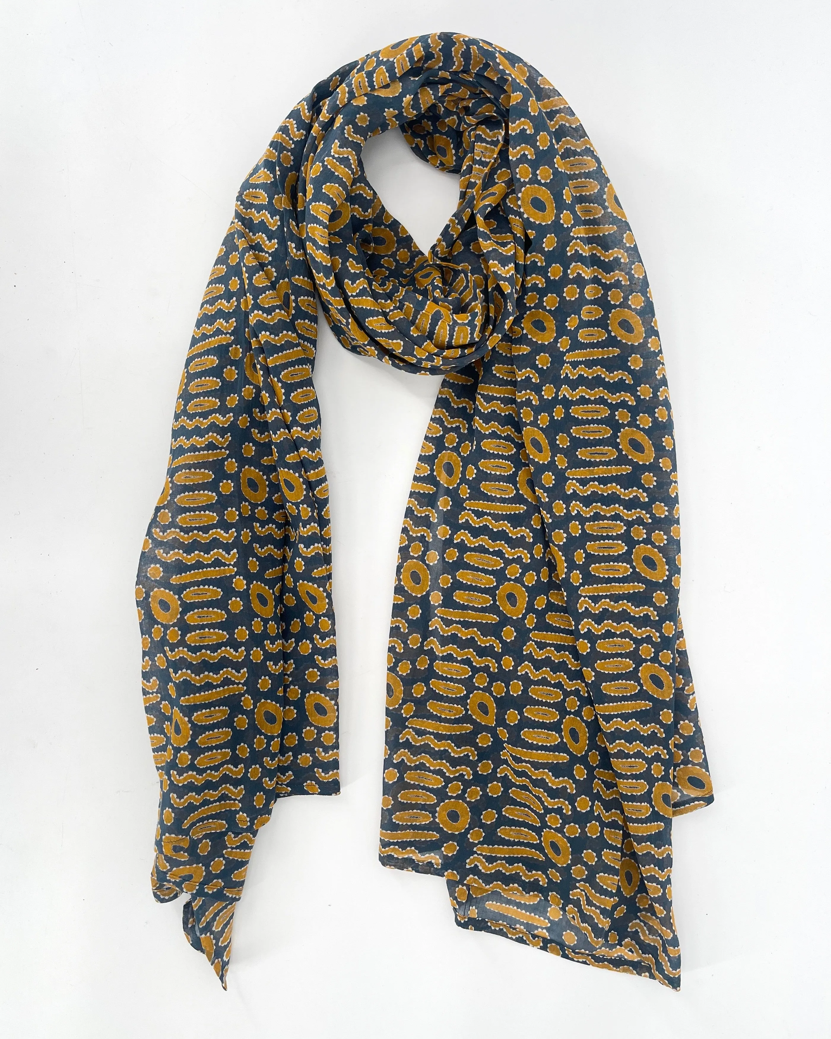 Block Printed Cotton Scarves