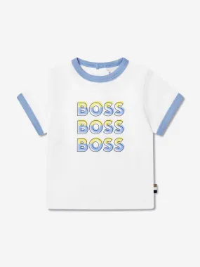 BOSS - Baby Boys Logo T-Shirt In White | Childsplay Clothing