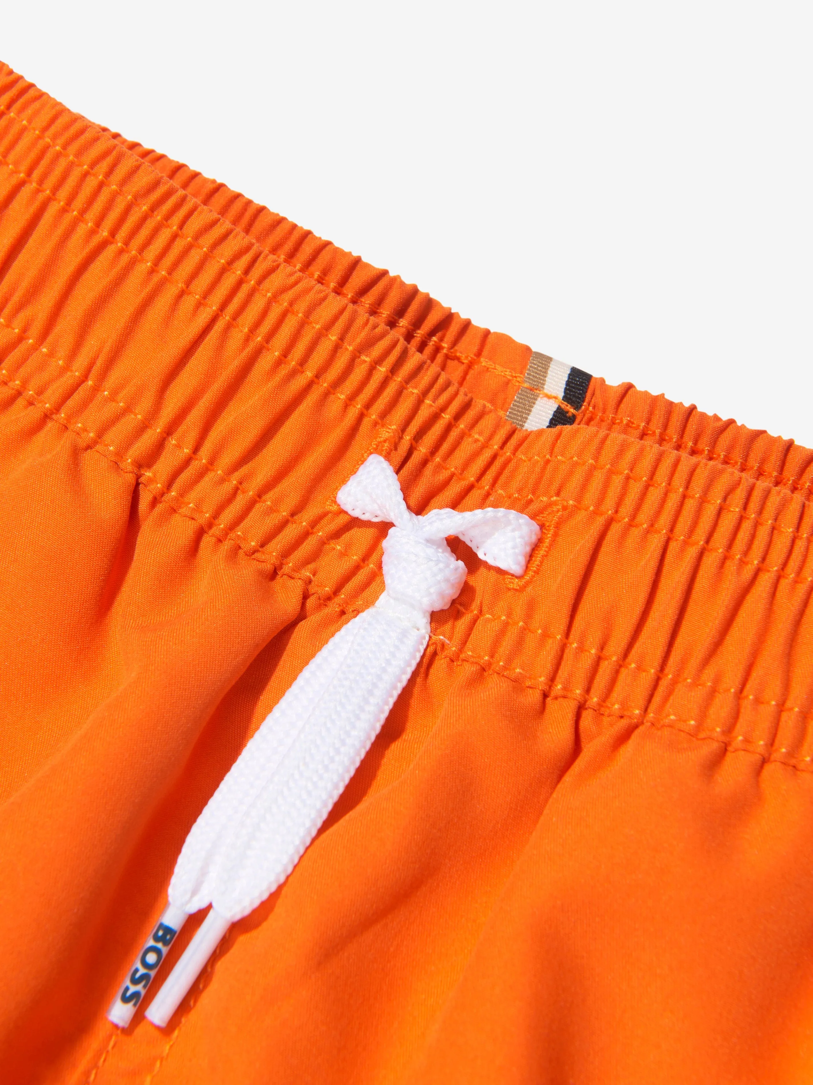 BOSS - Boys Logo Swim Shorts In Orange | Childsplay Clothing