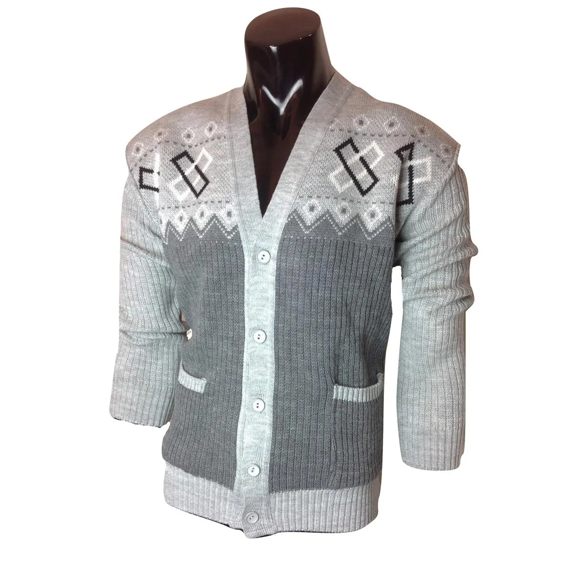 Buy Long Sleeve V neck Argyle Pattern Button Front Cardigan Diamond Print - Fast UK Delivery | Insight Clothing