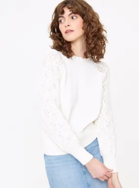 Buy White Lace Sleeve Knitted Jumper 12 | Jumpers | Tu