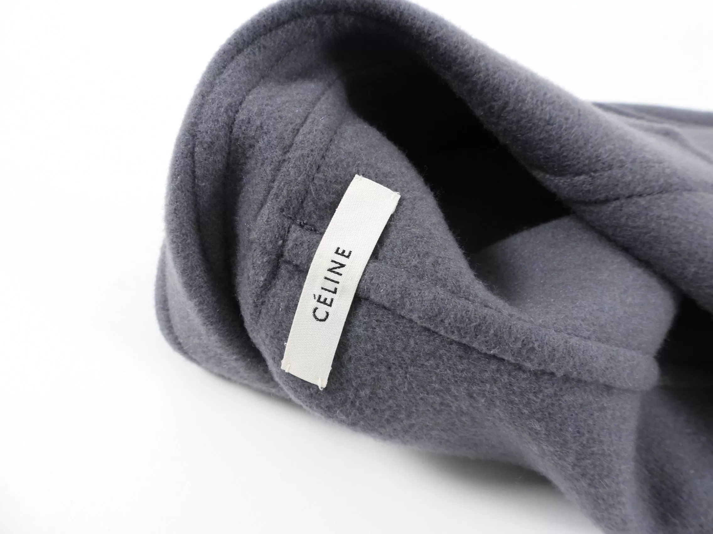 Celine Steel Grey Double Faced Cashmere Coat - 38 / S