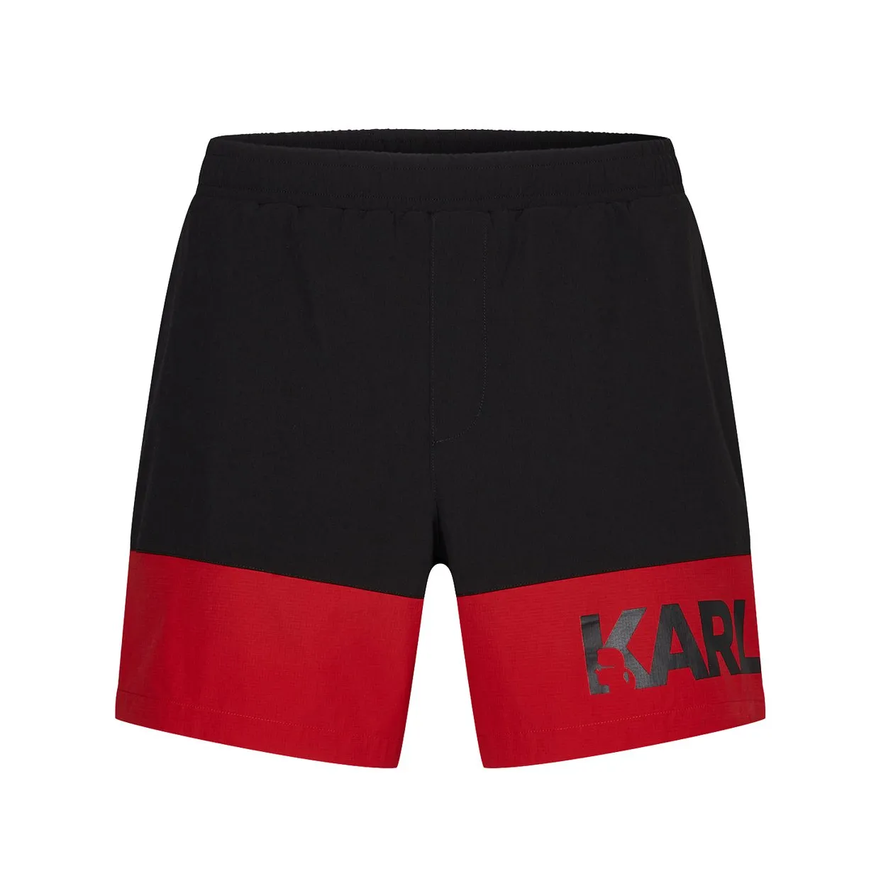 Color-Block Board Shorts -Black