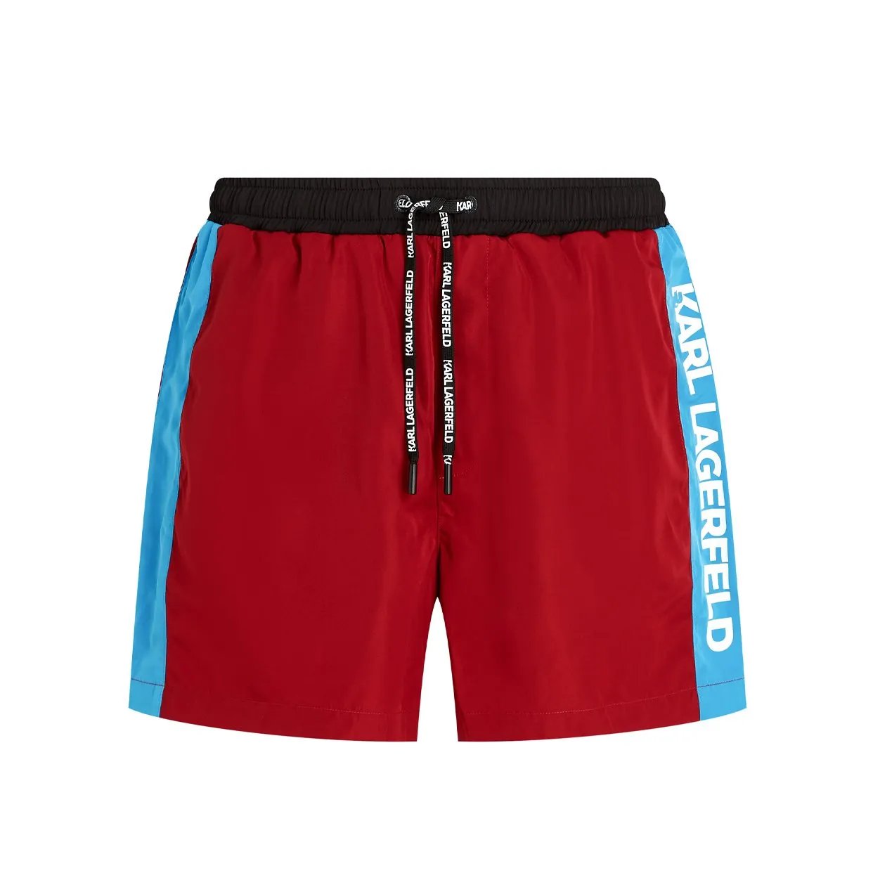 Colorblock Short Board Shorts -Red