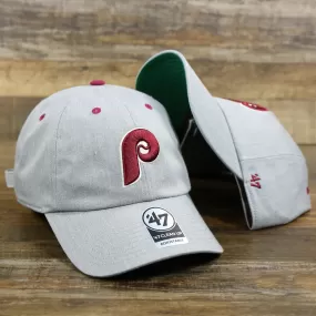 Cooperstown Phillies Logo Green Bottom Philadelphia Phillies Dad Hat | Gray Dad Hat