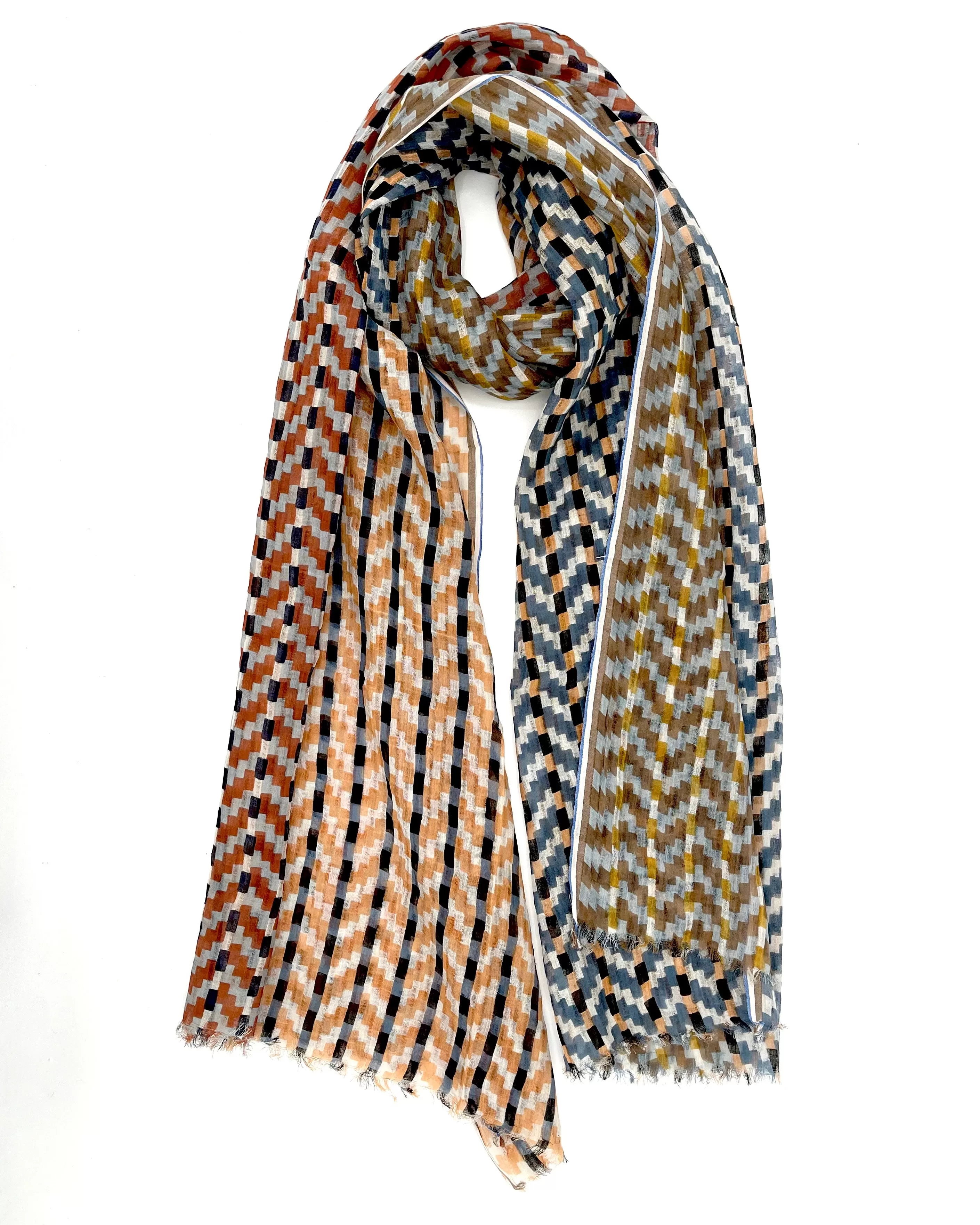 Cotton & Silk Check Scarves