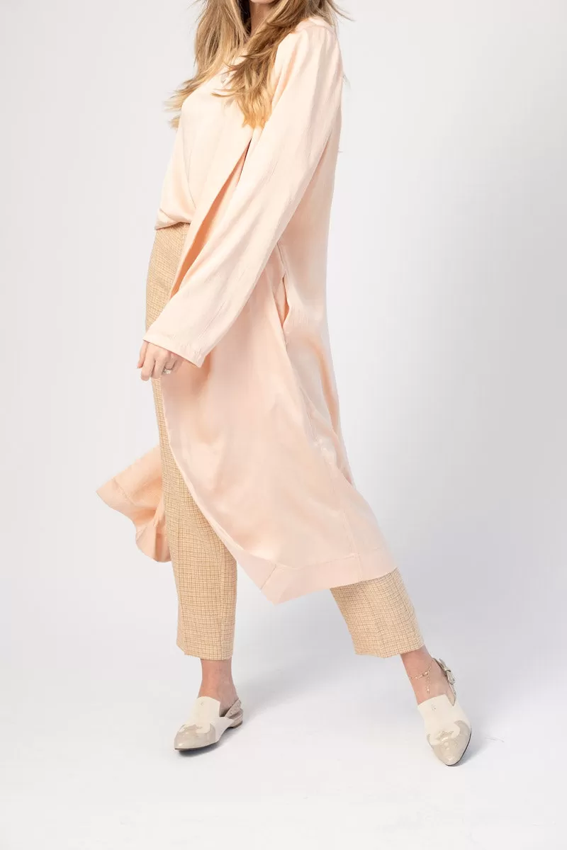 Crash Satin Duster Coat in Melone