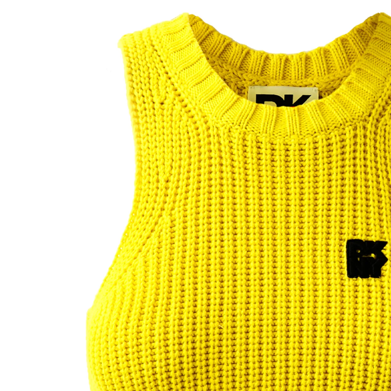 Cropped Knit Sweater -Yellow