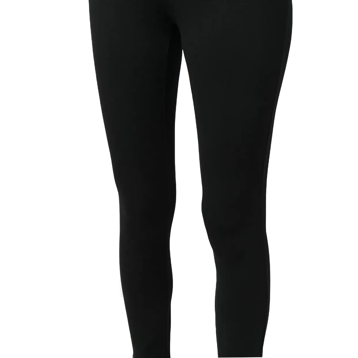 Cropped Pull on Leggings -Black