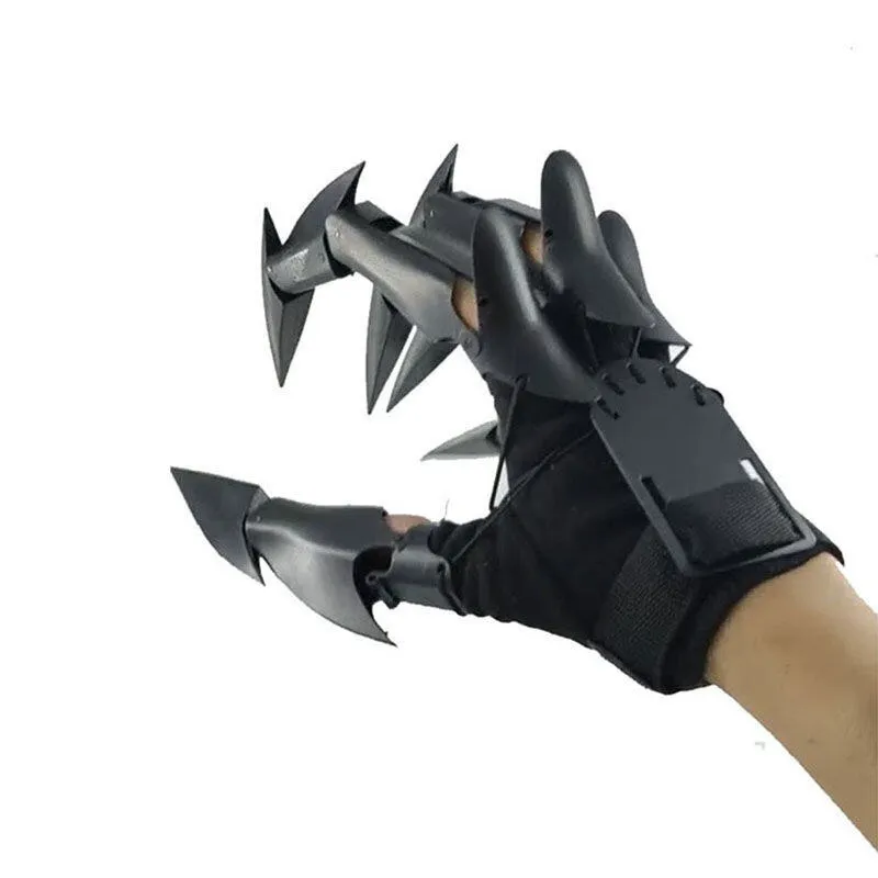 Detachable Knuckle Hand Claws Mechanical Gloves - Black