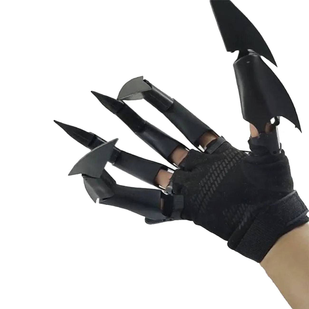 Detachable Knuckle Hand Claws Mechanical Gloves - Black