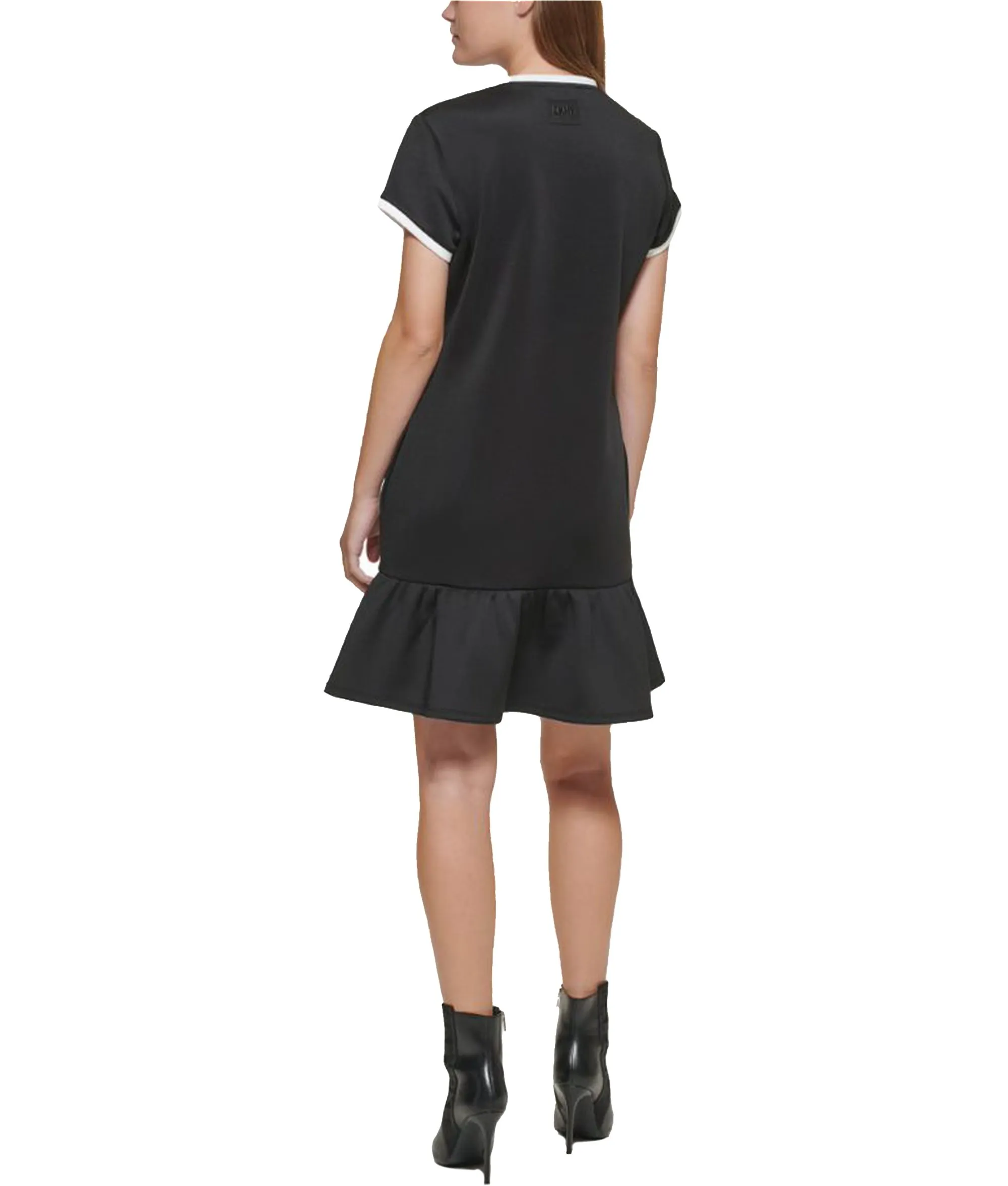 DKNY Logo Drop Waist Dress -Black