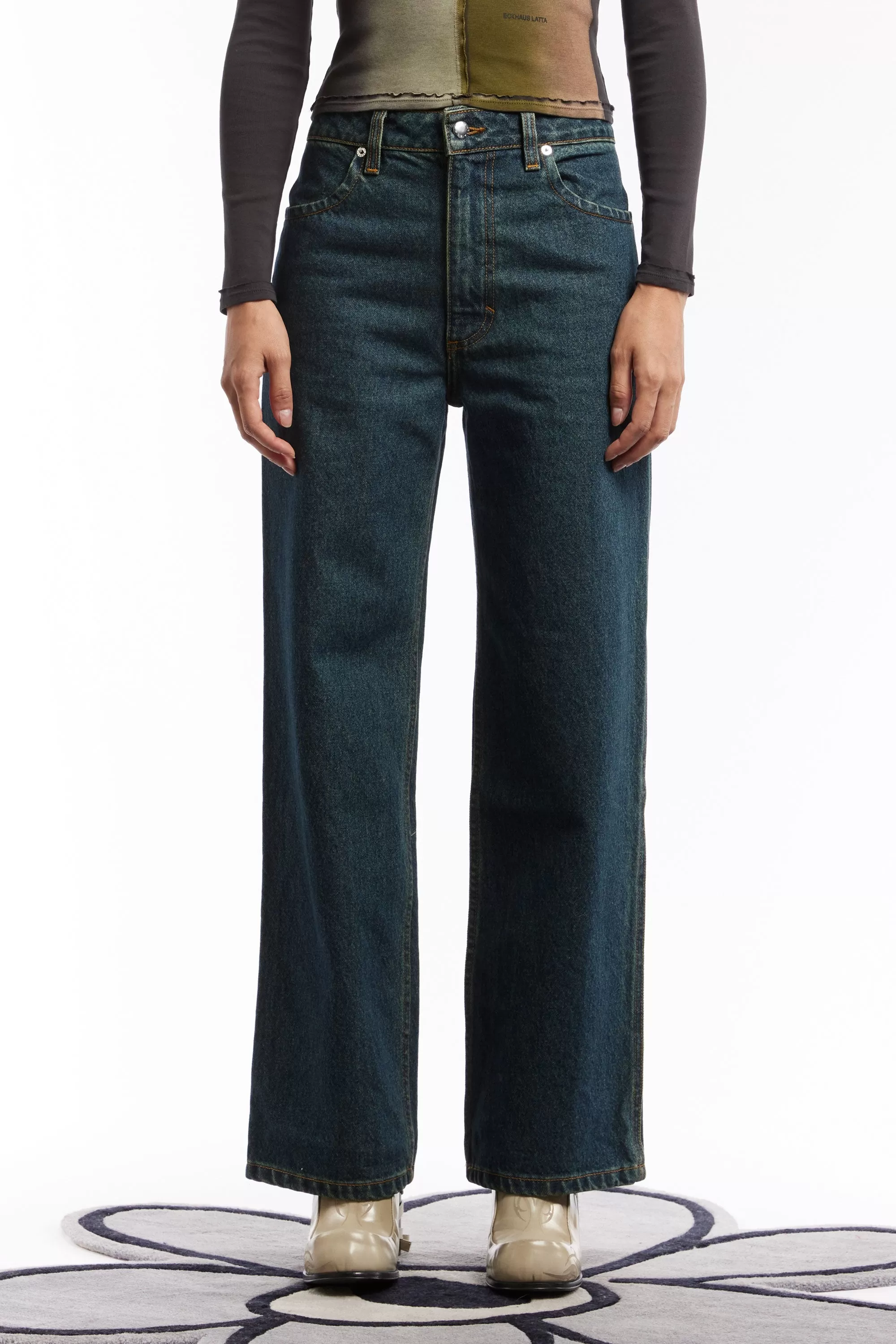 ECKHAUS LATTA - WIDE LEG JEAN NEW BLUE