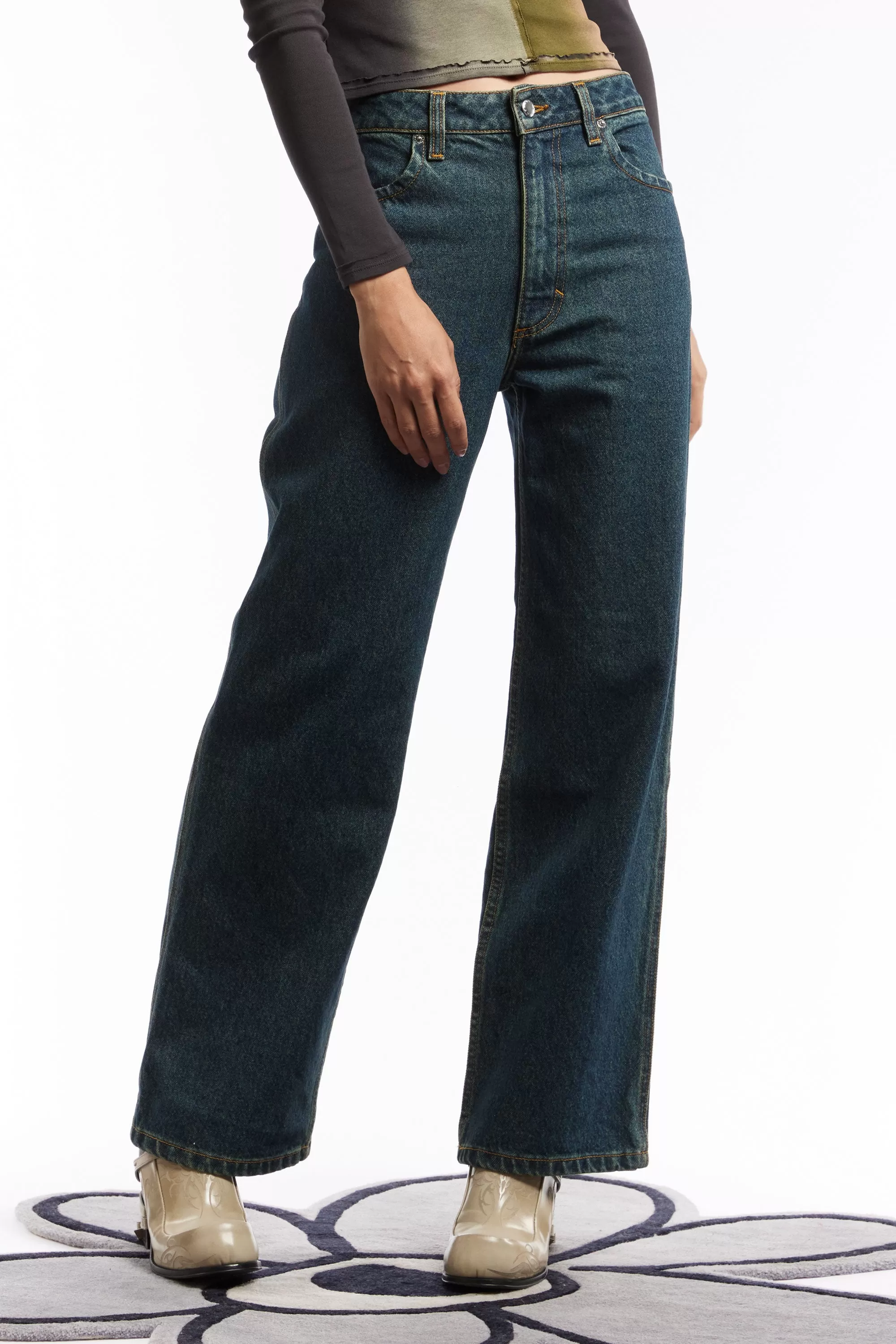 ECKHAUS LATTA - WIDE LEG JEAN NEW BLUE