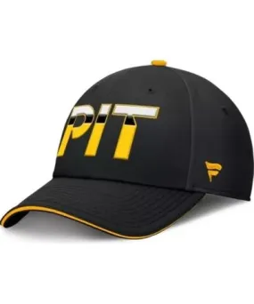 Fanatics Men's NHL Fanatics Black/Gold Pittsburgh Penguins Authentic Pro Rink Team Code Flex Hat