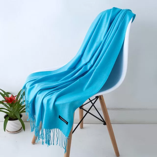 Fashion Solid Color 2022 Women Scarf Winter Hijabs