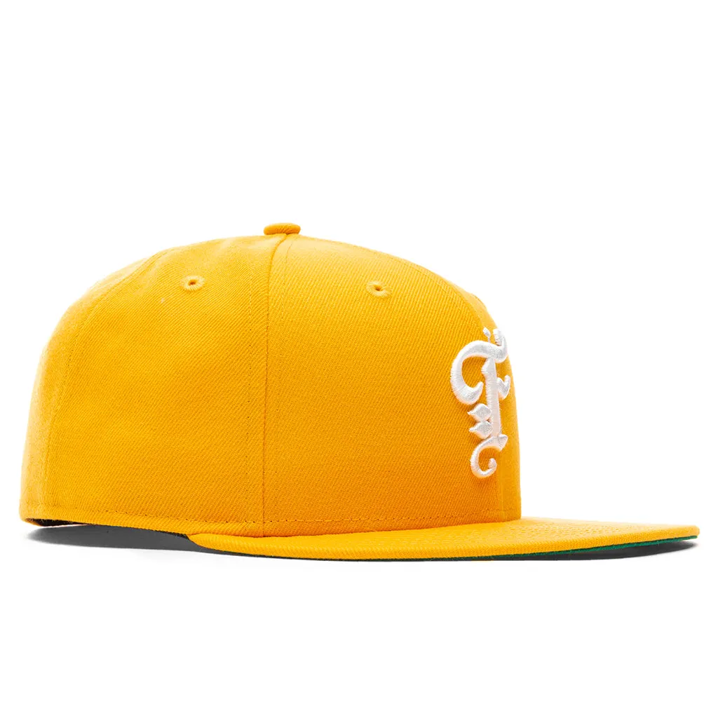 Feature x New Era Old English Fitted Hat - Gold/Off-White