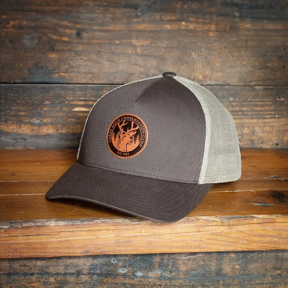 Fire Country As Seen On Leather Patch Trucker Hat