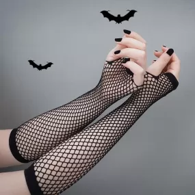 Fishnet Fingerless Long Gloves Leg Arm