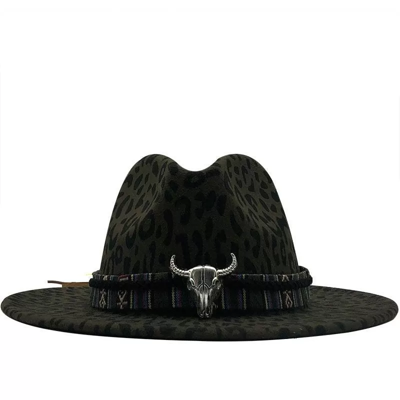 Flat Brim Wool Felt Fedora Hat