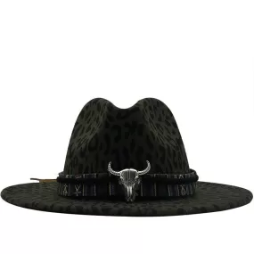 Flat Brim Wool Felt Fedora Hat