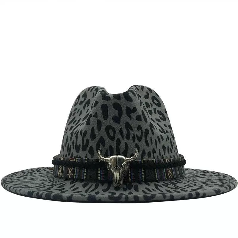 Flat Brim Wool Felt Fedora Hat