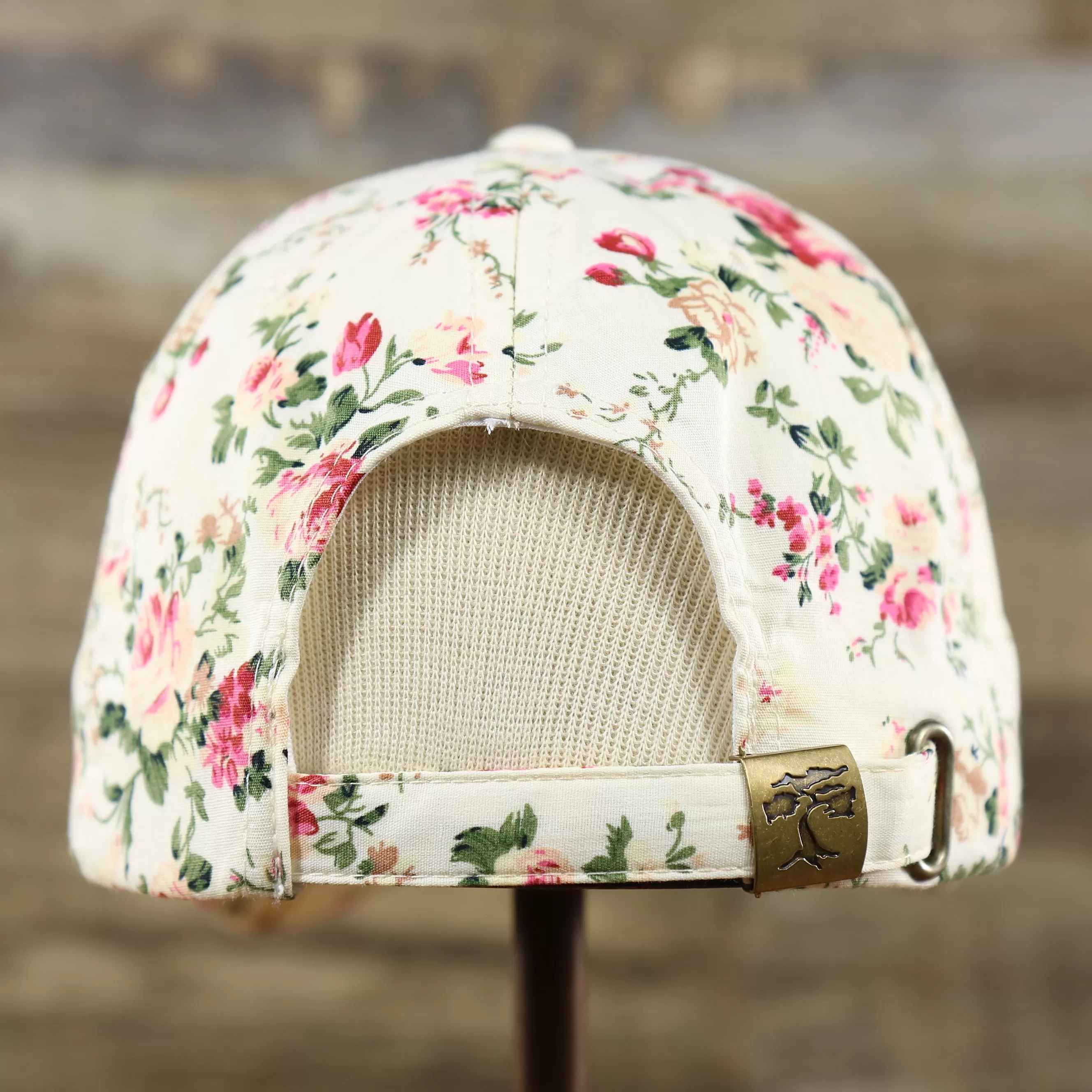 Floral Print Blank Adjustable Baseball Hat | Cream Dad Hat