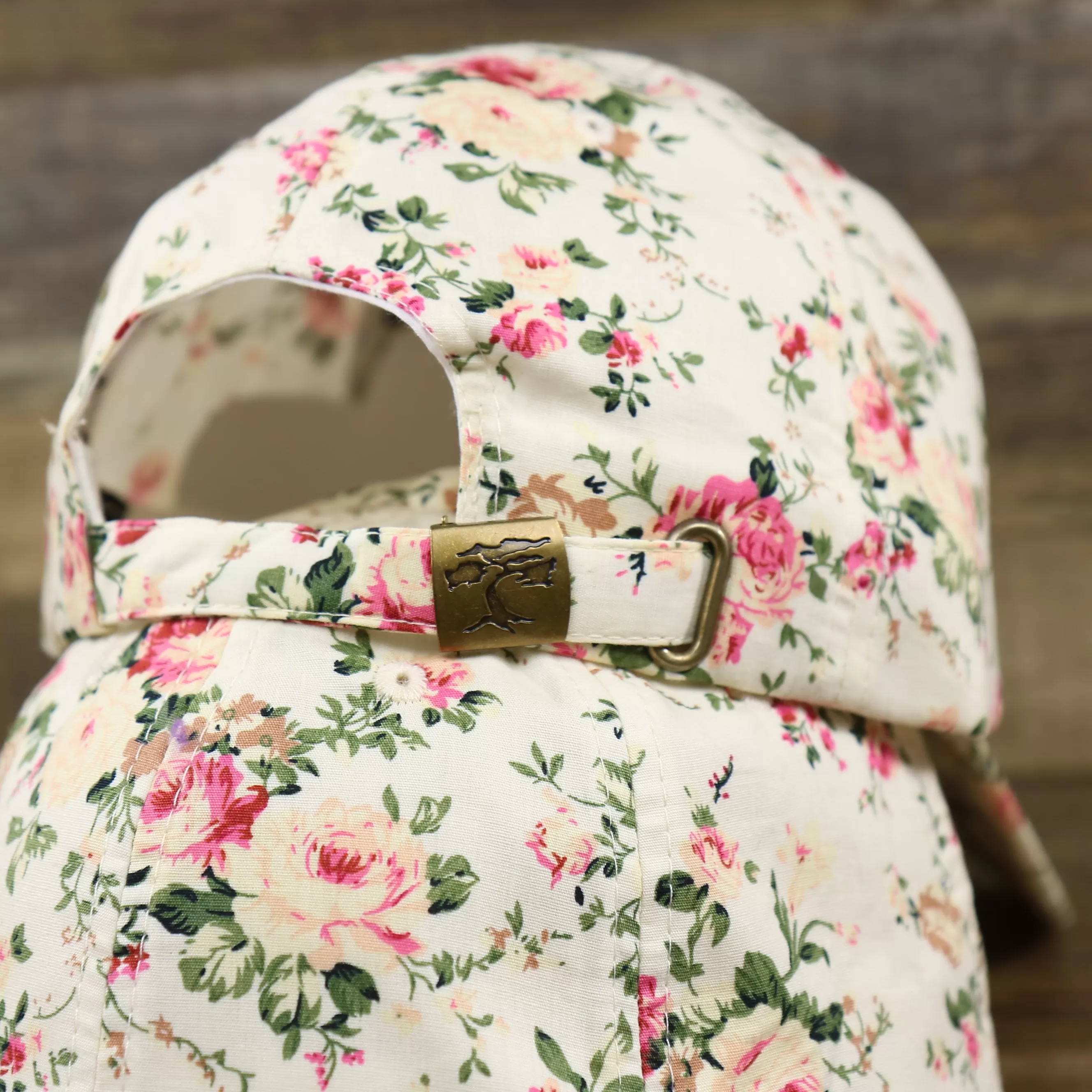 Floral Print Blank Adjustable Baseball Hat | Cream Dad Hat