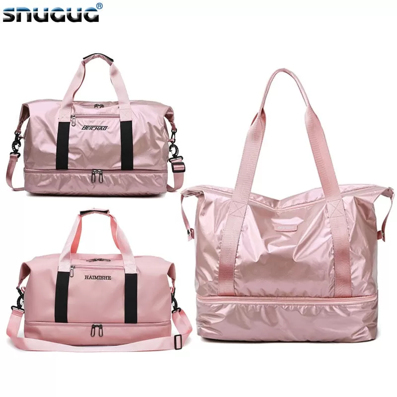 Glossy Gym Bag Dry Wet Travel Fitness Bag For Men & Women