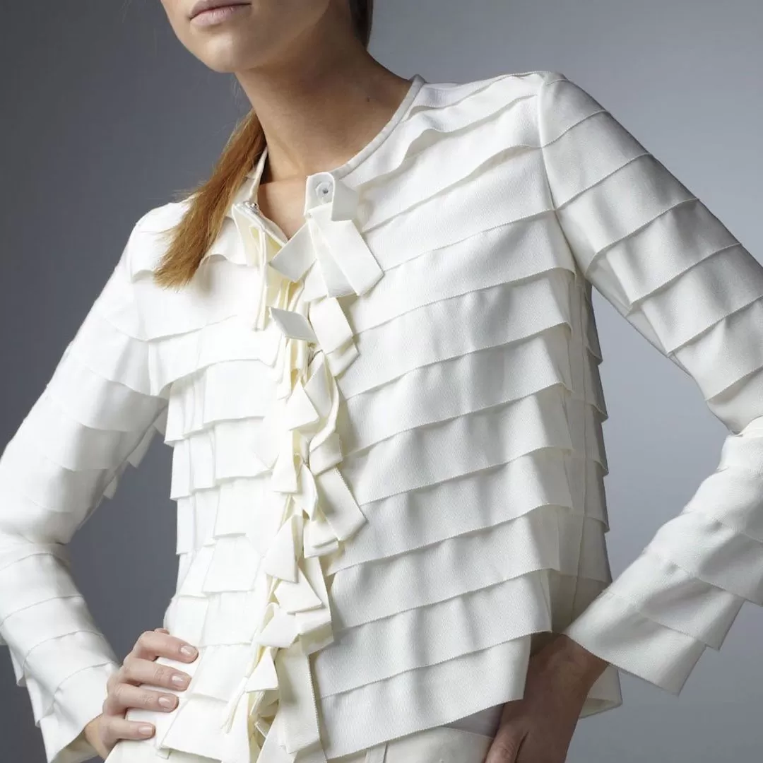 Grosgrain Ribbon Jacket, Ivory