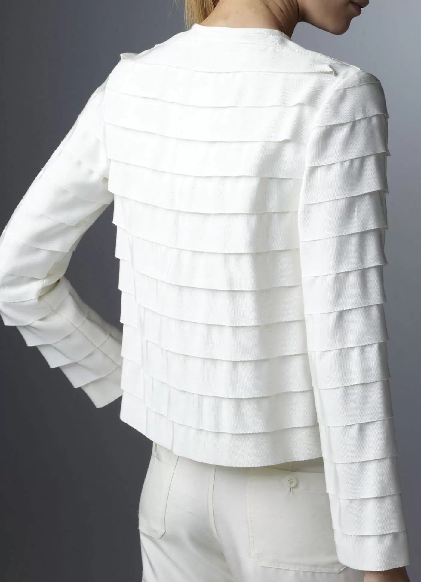 Grosgrain Ribbon Jacket, Ivory