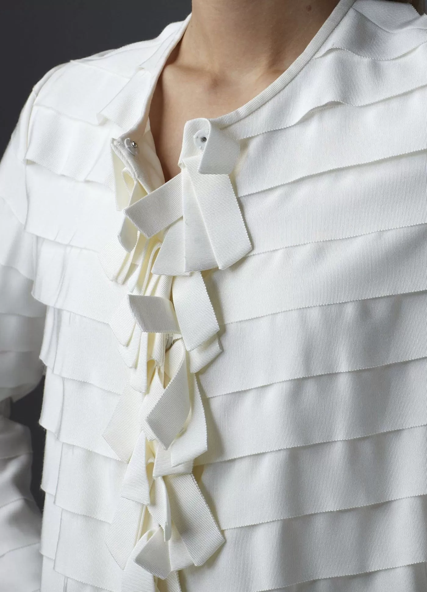 Grosgrain Ribbon Jacket, Ivory