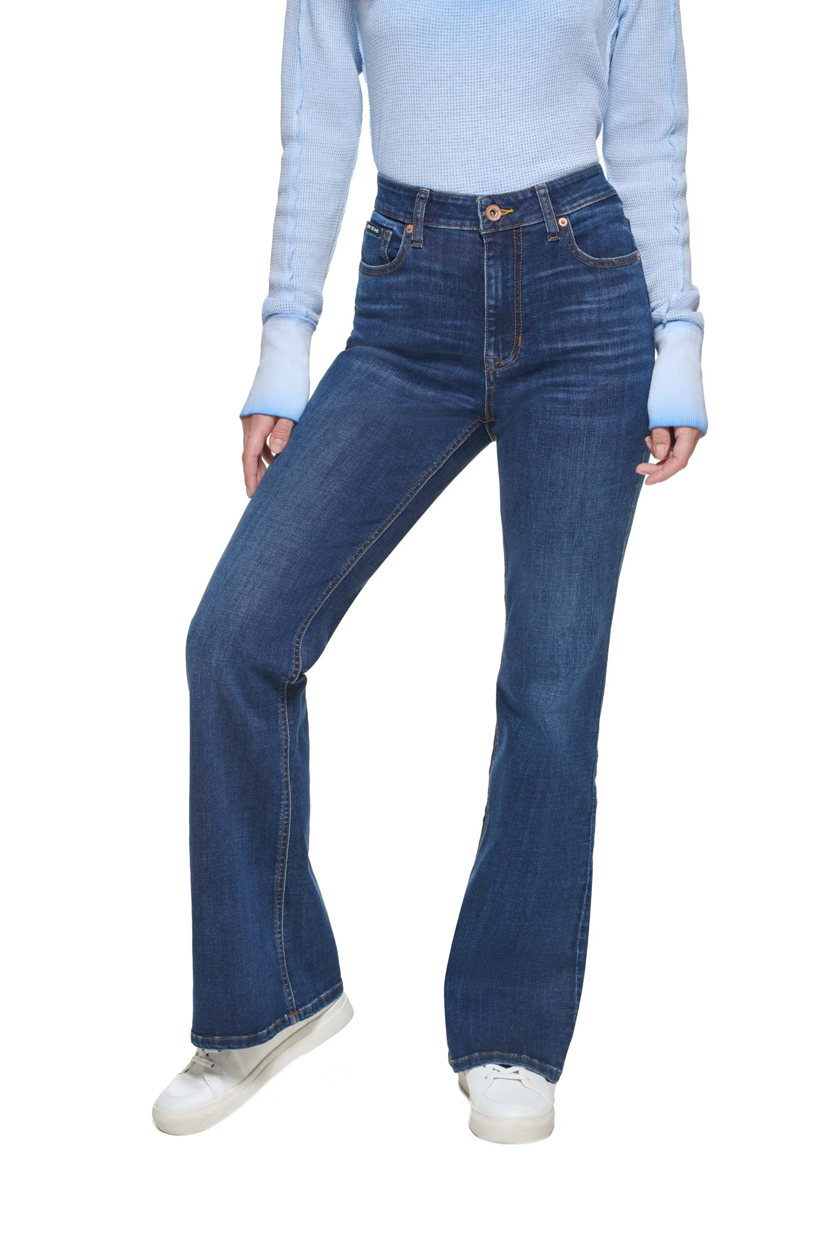 High Rise Flare Jeans – Dark Blue