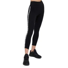 High Waist Logo Tape Leggings -Black