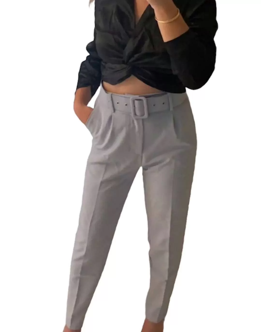 High Waisted Office Style Slim Pants