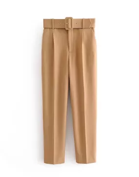 High Waisted Office Style Slim Pants