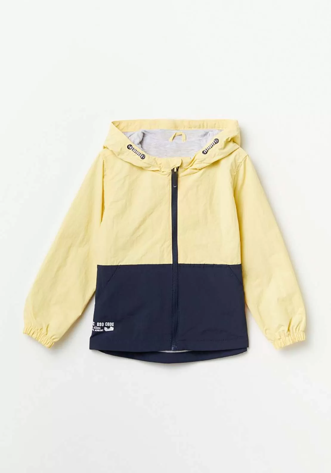 Hooded Bicolour Jacket - Yellow