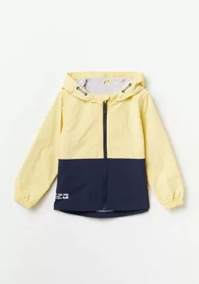 Hooded Bicolour Jacket - Yellow