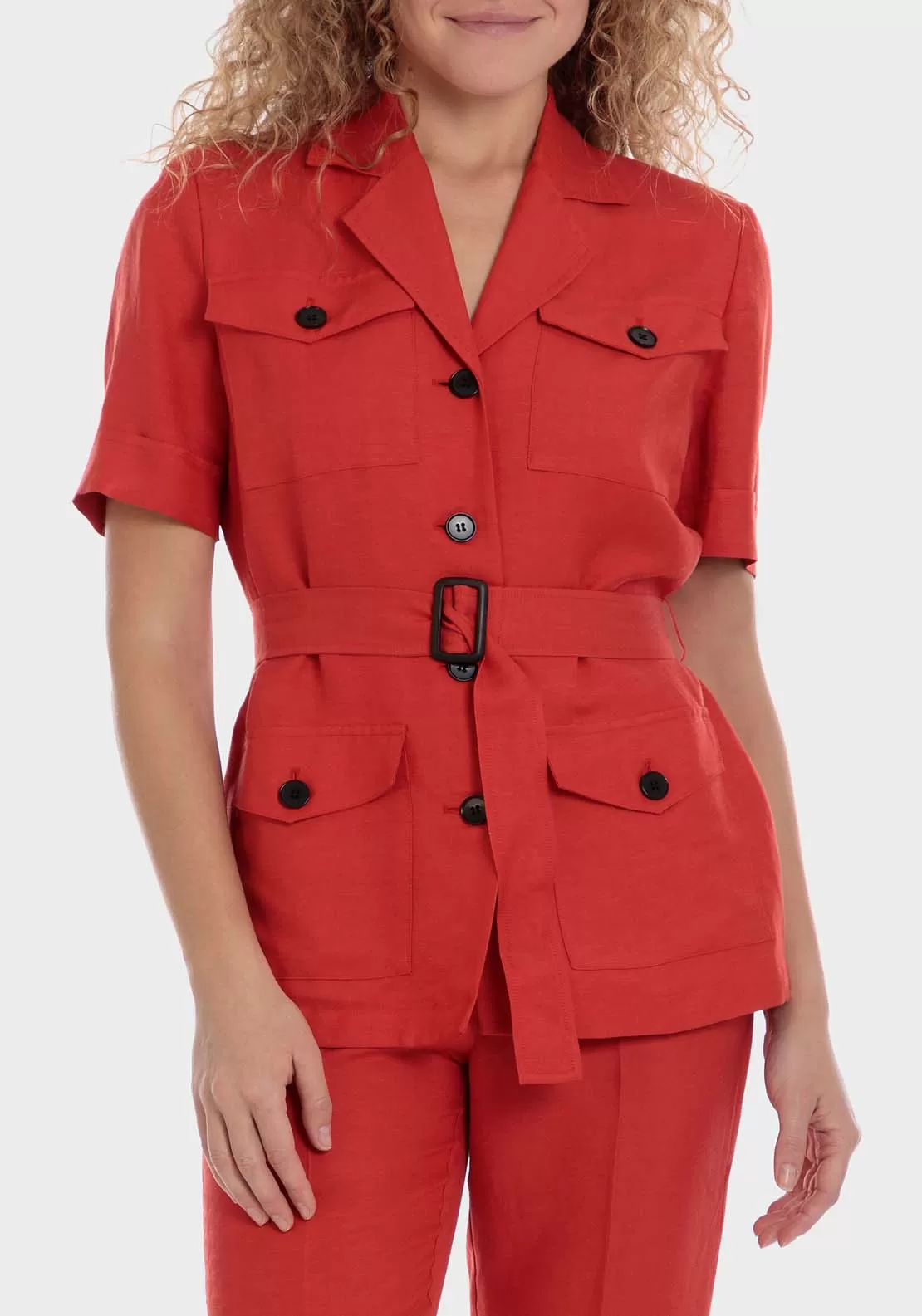 Jacket With Pockets - Red