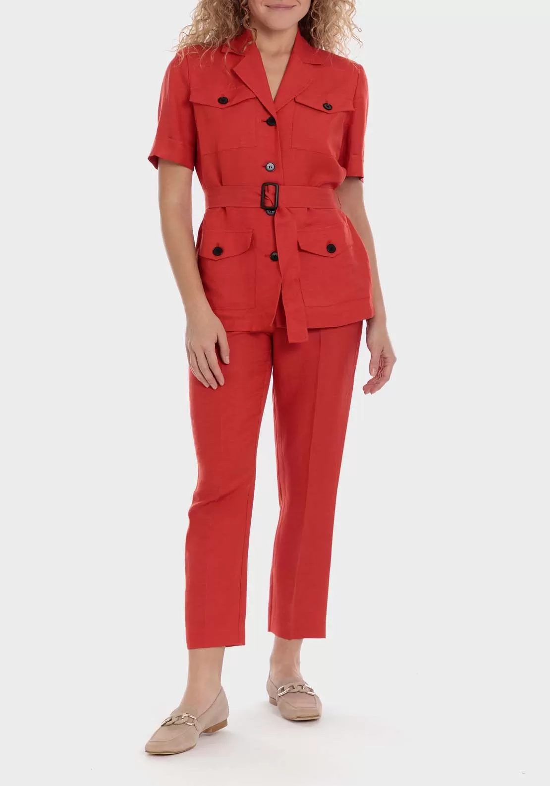 Jacket With Pockets - Red